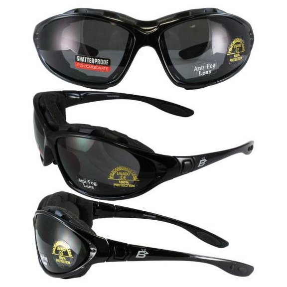Birdz Thrasher Smoked Motorcycle Glasses Goggles Gogles New Uni-head" Padded Fits Small, Medium and Large Heads!! Comes With a Strap