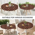 thumbnail image 7 of Brown Christmas Snowflake Pattern Round Fitted Tablecloth with Elastic Edge,Dining Table Cover Waterproof,Outdoor Round Tablecloth for Camping,Dining,Indoor and Outdoor, 7 of 7