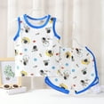 thumbnail image 3 of Toddler Boys Casual Outfit Sets Baby Girl Summer Clothes Sleeveless Top Shorts Set 2 Piece Outfit Sleepwear Cute Set Fall Clothes Sets 12-18 Months, 3 of 4