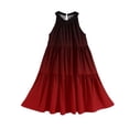 thumbnail image 5 of Abcomgle Girls Midi Dresses 7-16 Halter Neck Sleeveless Girls Dresses Gradient A-line Sundresses Basic Swing Dresses 9-10 Years,Wine, 5 of 7