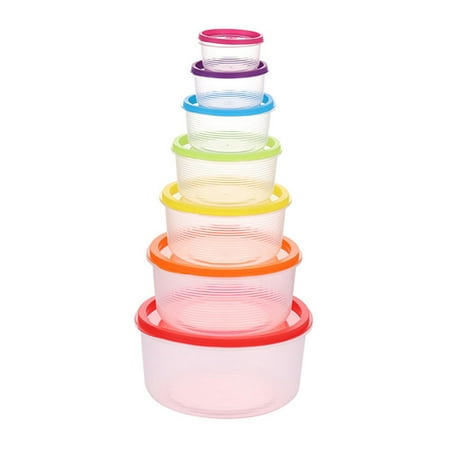 Livingbasics Rainbow Color Round Plastic Food Storage Containers With Lids 7pcs Set Canada Livingbasics Rainbow Color Round, Round Plastic Food Containers With Lids