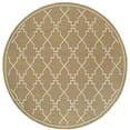 thumbnail image 4 of 8' Tan Round Geometric Stain Resistant Indoor Outdoor Area Rug, 4 of 4