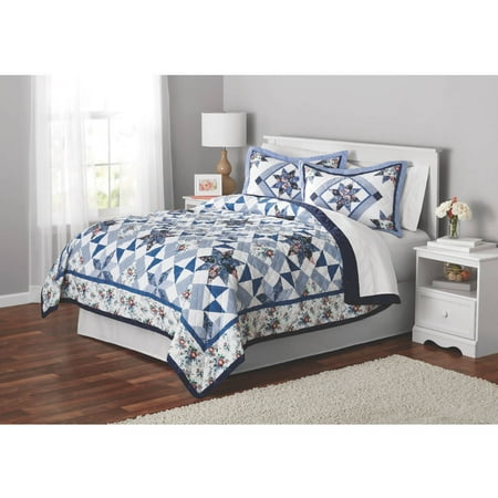 Hexagon Quilt Patterns - Mainstays Classic Claires Rose Patterned Quilt