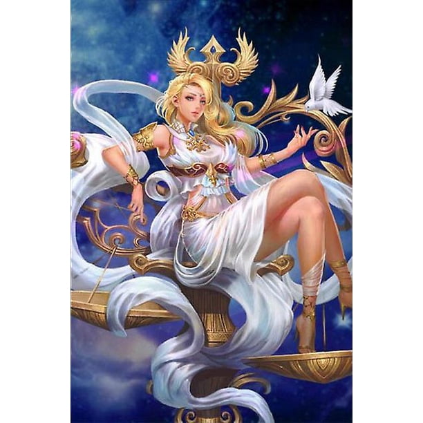 30x40cm Adultos Niños 5d Diy Diamond Art Painting Set - Libra Rubia Diosa, Manualidades De Bordado De Diamantes Completos, Pintura De Diamantes De Imitación De Cristal De Lienzo