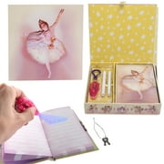 Mazeology Locking Diary With UV Light Keychain, 2 Invisible Ink Pens & Magnetic Closure Keepsake Box, Hardcover Writing Journal For Secret Messages