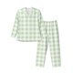thumbnail image 1 of Balery Green Checkboard Pijama para Hombre de Dos Piezas con Manga Larga, Conjunto de Dormir y Descanso Suave con Bolsillos-Large, 1 of 7