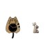 thumbnail image 1 of Reloj de pared con figura de gato y figurita de cerámica para cocina, oficina, sala de estar. Regalo ideal para inauguración de casa. Escultura decora, 1 of 7