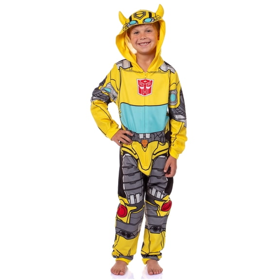 Transformers Boys' Retro Character Autobot Union Suit One Piece Hooded Pajama Outfit