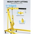 thumbnail image 2 of Towallmark 2-Ton Folding Engine Hoist Cherry Picker, 4400 LBS Engine Lift - Hydraulic Shop Crane w/ 6 Locking Wheels & 4 Boom Positions, Engine Crane for Workshop Warehouse Garage, 2 of 6