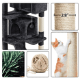 thumbnail image 5 of Yaheetech 70.1" Large Multi-Level Cat Tree with Double Condos & 3 Perches, Black, 5 of 8