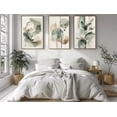 thumbnail image 2 of 3 Panels Abstract Botanical Canvas Wall Art Watercolor Leaves & Nature Forms Poster Beige Sage Green Print Artwork Painting Picture for Home Bedroom Decoration No Frame, 2 of 7