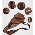 thumbnail image 6 of ZQC Male Leather Sling Chest Pack USB Hole Travel Crossbody Bag, 6 of 7