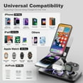 thumbnail image 4 of 6 in 1 Wireless Charger for iPhone Airpods iWatch, Foldable Magnetic Charging Station for Apple Multiple Devices,Travel Charging Pad Dock Compatible with Apple 12 and above series, 4 of 13