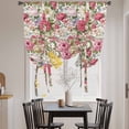 thumbnail image 3 of Pink Spring Floral Balloon Curtains for Windows, Bedroom Curtains 54 Inch Length, Vintage Summer Botanical Tie Up Curtains Panels Thermal Insulated Bathroom Curtains Window 42"x54", 3 of 8