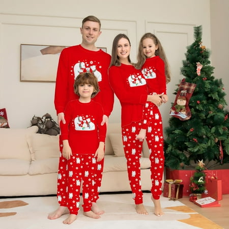 

HAWEE Matching Family Pajamas Christmas Sleepwear Cotton Unisex PJs Pants Set 2 Piece Long Sleeve Clothes