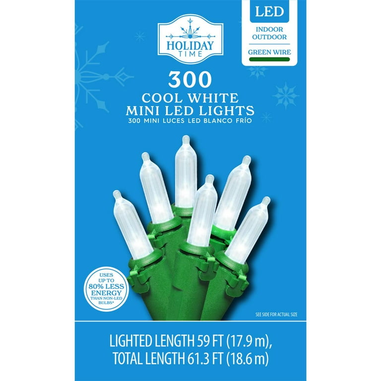 Holiday time 300 count white clearance led mini string christmas lights