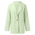 thumbnail image 4 of CUZIBR Womens Blazer Jacket Solid Color Slim Fit Long Sleeve Office Coat Notch Lapel Breasted Button Formal Business Casual Outerwear,Light Green,XXL, 4 of 5