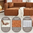 thumbnail image 5 of U_Style 132-inch Modern Sectional Sofa with Curved Design, 2-Piece Chenille Modular Couch with 4 Pillows, No Assembly Required, Plush Sponge & Spring Cushion for Living Room, Orange, 5 of 15