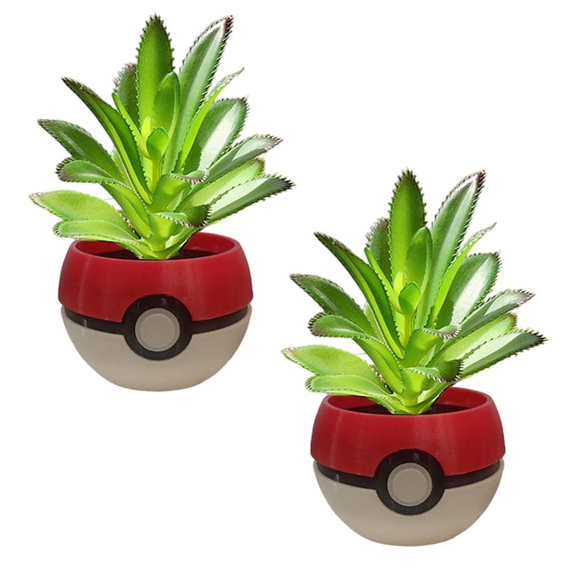 Maceta Decorativa 3D Ballena BallFlowy 2 Pzs 6.5x8.5x8.5cm Rojo Negro Blanco No incluye Planta.