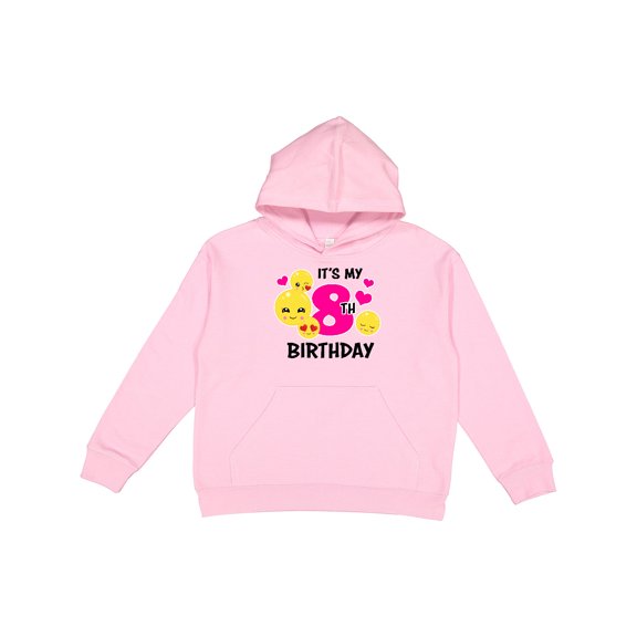 Inktastic Its My 8th Birthday with Smiling Emoticons Youth Hoodie Sweatshirt