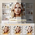 thumbnail image 3 of Vanity Desk with Storage Stool – 56" Makeup Dressing Table with Power Outlet & 10 LED Lights, 7 Drawers & Storage Shelves, 3 Lighting Modes, Adjustable Brightness for Bedroom, Women & Girls, 3 of 8