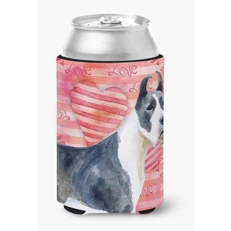 Harlequin Great Dane Love Can or Bottle Hugger