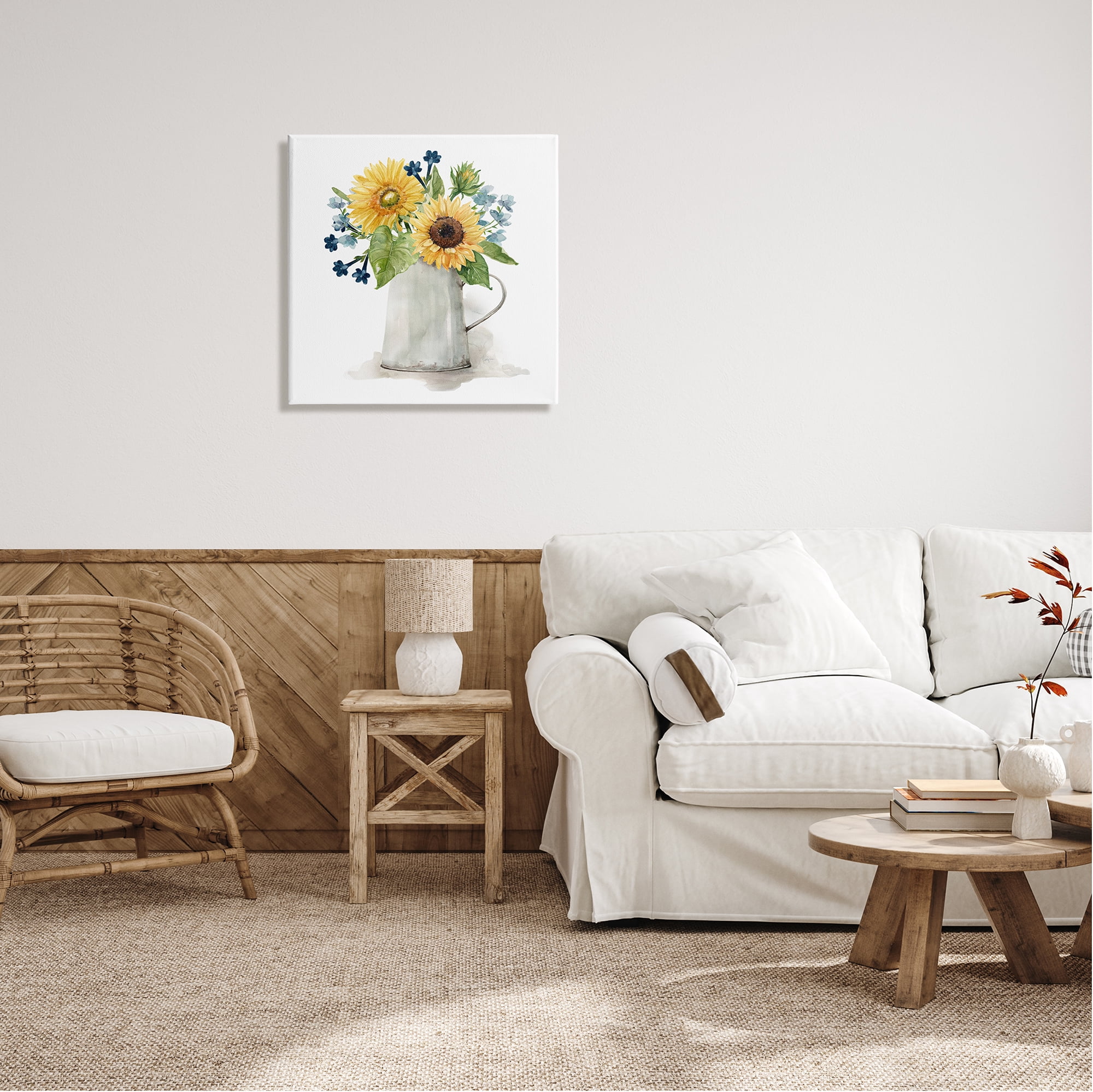 Stupell Industries Vivid Summer Blooms Rustic Country Jug Vase Graphic Art Gallery Wrapped Canvas Print Wall Art, Design by Livi Finn