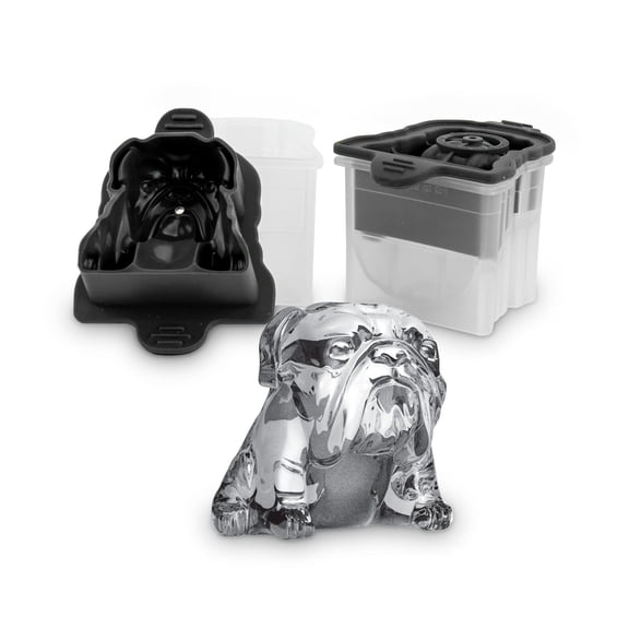 Tovolo Bulldog Ice Molds Set of 2 Craft Cocktail BPA-Free, Charcoal