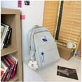thumbnail image 2 of KOK-Preppy Backpack Smiley Face Cute Aesthetic Backpack with Plushies Double Layers Large Book Bags Laptop Backpack Supplies (Grey)-0516, 2 of 7
