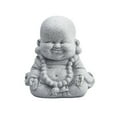 thumbnail image 1 of Fat Smiling Buddha Garden Ornament Sandstone Effect Outdoor Indoor Statue Decor, 1 of 8