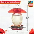 thumbnail image 5 of More Birds Jubilee Glass Bottle Hummingbird Feeder, 20 oz Nectar Capacity, Clear, 5 of 13