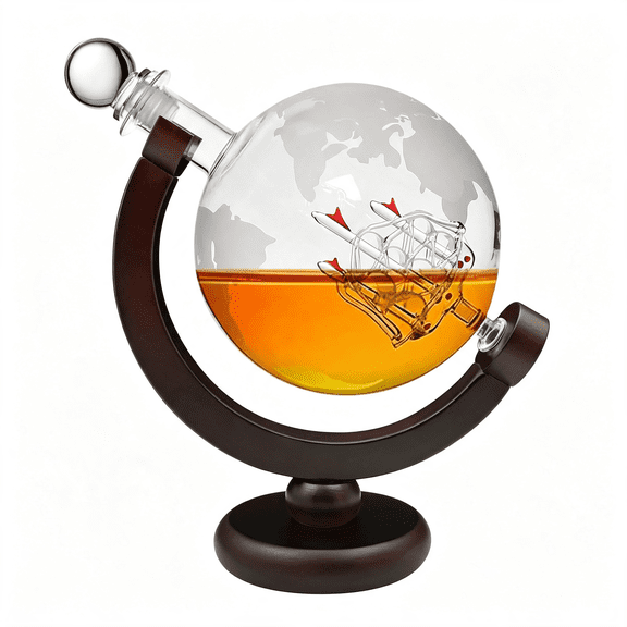 NORIZF Whiskey Globe Decanter 28 Oz Gift for Dad, Men'S Whiskey and Wine Shaker Global Shaker Unique Gift for Husband, Boss, Boyfriend on World Day of Remembrance Whiskey Bourbon Shaker - 850Ml