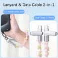 thumbnail image 3 of USB-C Fast Charging Cable, 2-in-1 Hand Wrist Strap Lanyard, 1FT Nylon Braid Anti Theft Phone Camera Strap Travel Photographers Rope for iPhone 17/16/15 and Samsung S25 S24 Ultra/FE,Pink, 3 of 8