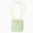 thumbnail image 2 of Nvzi 5Pcs Mother's Day Flower Gift Bags Portable Bouquet Wrapping Paper Bag with Handle Waterproof Flower Boxes for Arrangement Florist Gift Wrap Bag 4.5*4.1*4.7inch(Green), 2 of 5