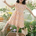 thumbnail image 2 of Vividxx Girls Summer Floral Dress For Outdoor Play Comfortable Casual For Toddler Teen Years Lightweight Breathable Soft Fabric O-Neck Holiday Sundress, 2 of 3