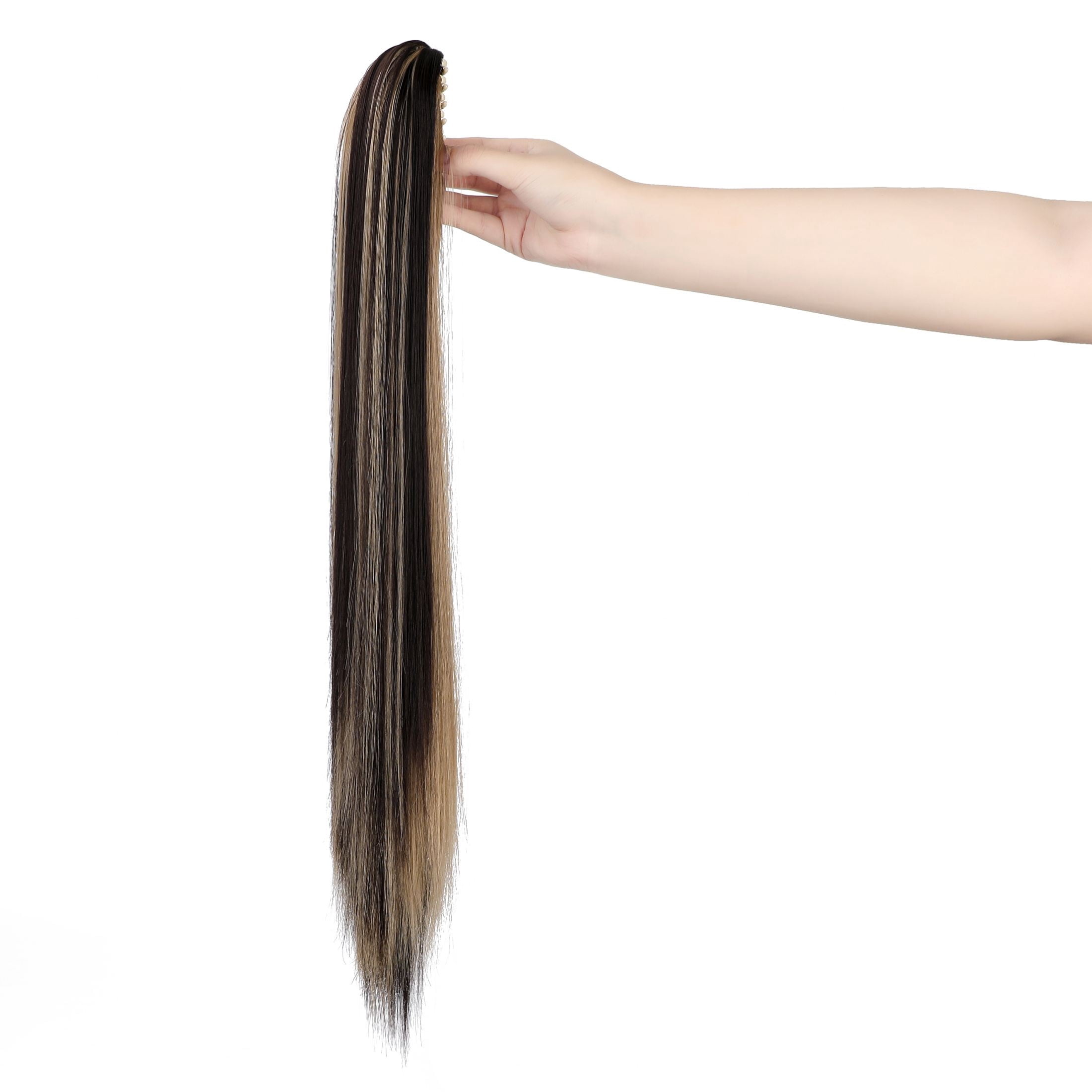 AynnQueen Ponytail Extension Claw Clip in Pony Tails Hair Extensions Synthetic Wavy Straight Secret Ponytail Hairpiece 18/21 Inch