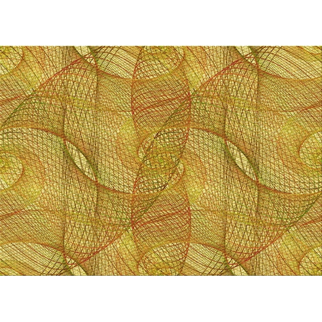 Ahgly Company Tapis d'Intérieur Lavables en Machine Rectangle Transitionnel Brun Doré Jaune, 2' x 4'