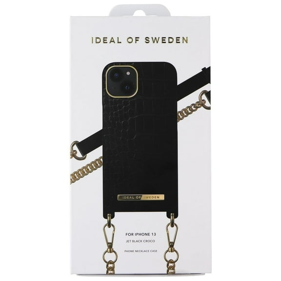 iDeal of Sweden Phone Necklace Case for iPhone 13 - Jet Black Croco