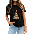 thumbnail image 2 of Christmas Shirts Funny Christmas Books Tree T-Shirt Teachers Xmas T Shirt Book Lovers Short Sleeve Holiday Tops for Men and Women, 2 of 4