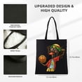 thumbnail image 3 of COMIO Women's Large Capacity Shoulder Bag Party Supplies Hamburger Playing Basketball Fast Food Basketball Player 14.1x15.7in, 3 of 6
