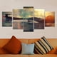 thumbnail image 5 of Xihbxyly Mural de Atardecer En El Mar, Lienzo con Textura 3D, Diseño Irregular Creativo, Decoración de Pared para Sala de Estar, Dormitorio y Cocina, Juego Multicolor, 5 Piezas, 2 X 20 X 35 Cm, 2 X 2, 5 of 6