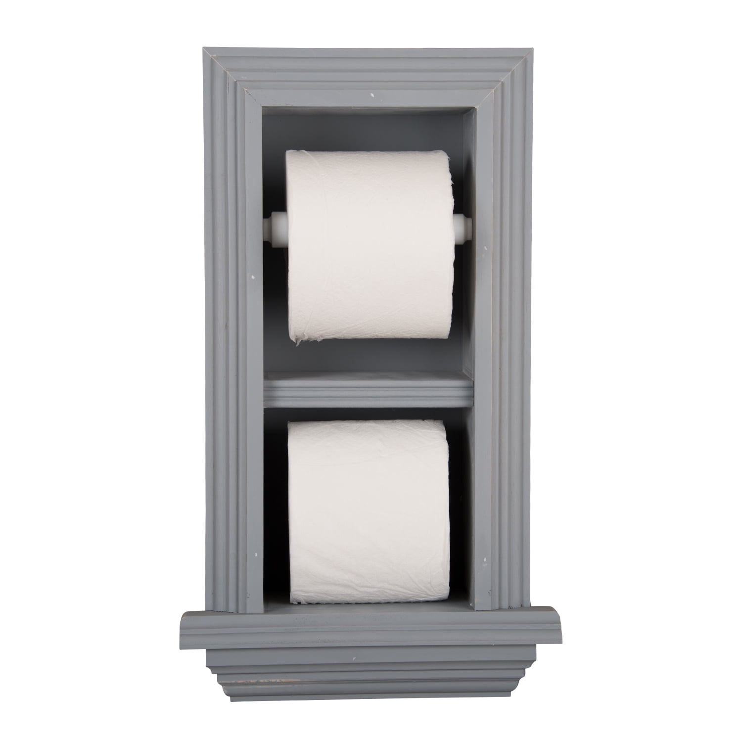 Mega Rolls Details about   In Wall Recessed Toilet Paper Holder Unfinished Paintable Pine Wood 
