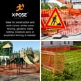 thumbnail image 4 of Xpose Safety Orange Safety Privacy Fence - 4' x 50' - Garden Netting, Fencing Screen for Yard, Outdoor Snow, Dog and Pet Fence, Chicken Enclosure - Barrier Protection for Deer, Rabbit, Small Anima, 4 of 5