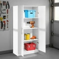 thumbnail image 3 of Prepac Adjustable Shelves Cabinet - Functional Tall Garage Table, 16"D x 32"W x 65"H Freestanding Garage Cabinet with 2-Doors, White - WES-3264, 3 of 16