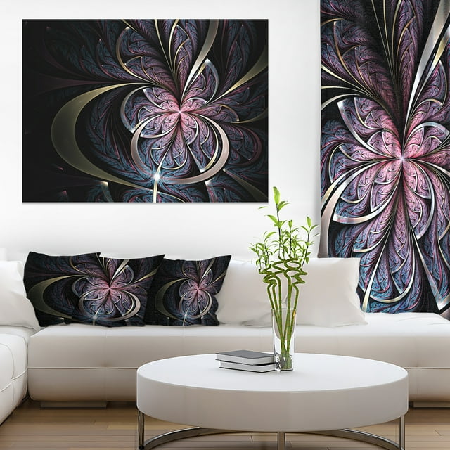Design Art - Dark Blue Fractal Butterfly Flower