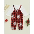 thumbnail image 4 of Suealasg Baby Boy Girl Christmas Clothes My First Christmas Outfits Sets Long Sleeve Plaid Snowflake Print Jumpsuit, 4 of 8
