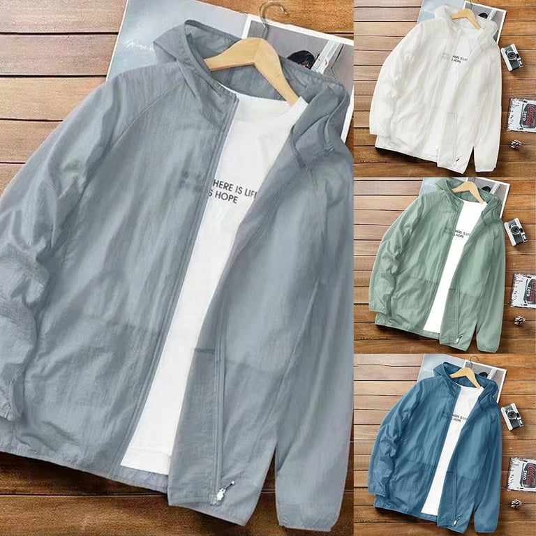 Bomber Hoodie Light Sports Coat Ice Silk Thin Men Outdoor Riding