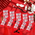 thumbnail image 5 of Menolana 5 Pieces Chinese Red Socks Chinese Red Cotton Socks Sweat Absorbing Comfortable Middle Tube Socks for Party Holidays Shopping, 5 of 8