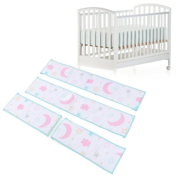 Forro de Cuna Transpirable Cojín de Cuna para bebé Protector de Cuna Almohadillas de Parachoques Forro de Cuna Suave Protector Anticolisión Fijado de Forma Segura ANGGREK Otros
