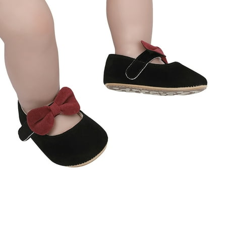 

BTJX Toddler Kids Girls Soild Colour Bowknot Princress Shoes Soft Sole The Floor Barefoot Non Slip First Walkers Prewalker Shoes